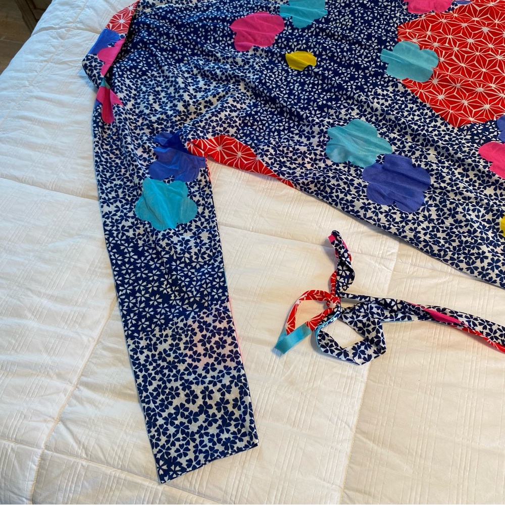1960s "Travel-Lite by Boutique Loungewear" Psychedelic Print Hostess Gown M/L - Picture 5 of 5